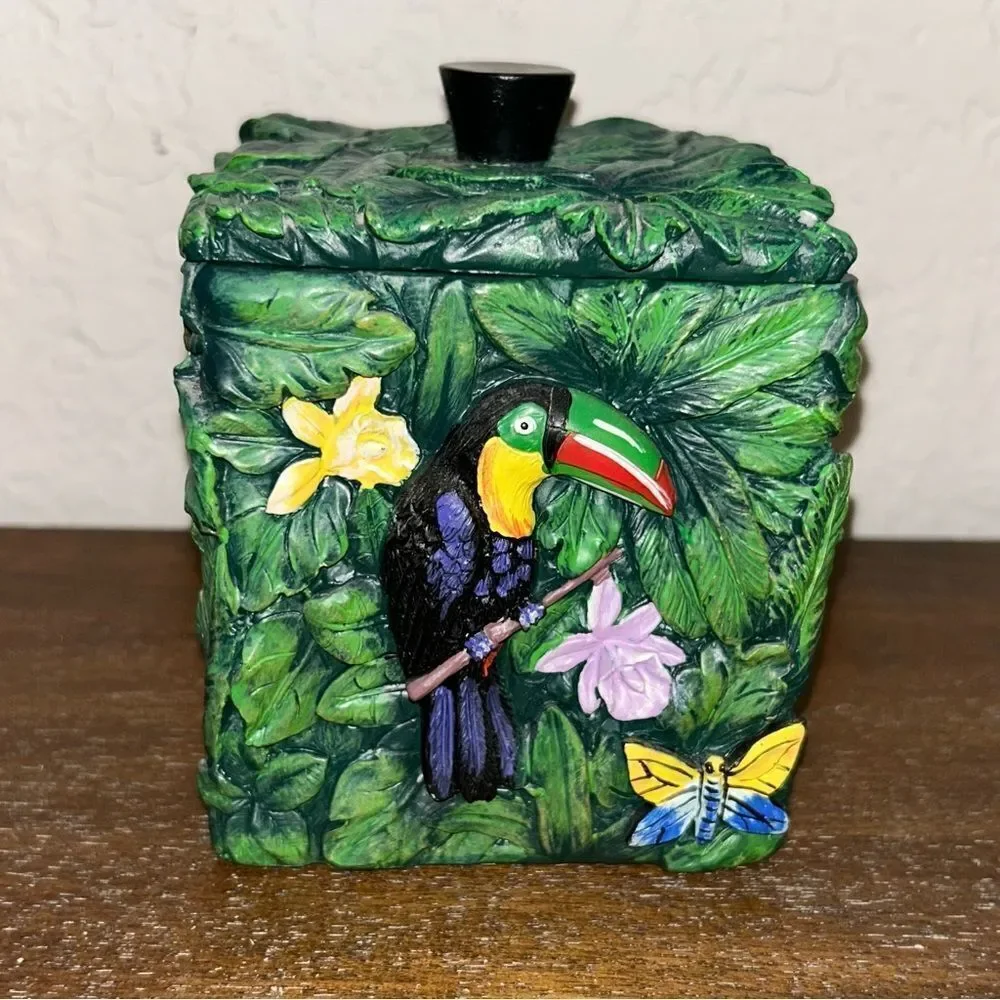 Vintage Kmart Rainforest Cotton Container Jar